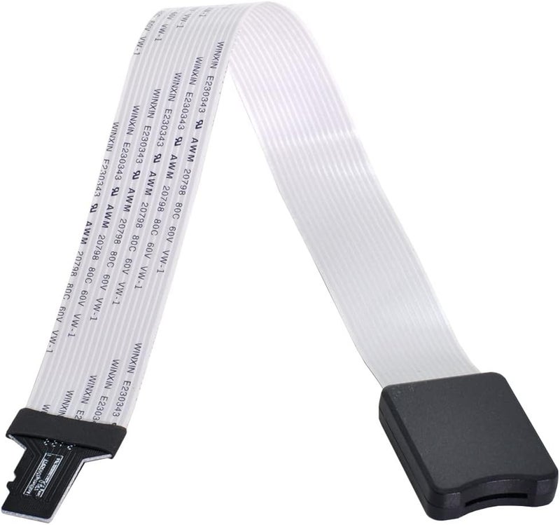 Cablecc Micro-SD TF Memory Card Kit Male to TF Female Extension Soft Flat FPC Cable Extender 25cm - Image 1
